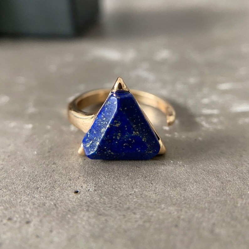 Lapis Lazuli Ring  Authentic Blue Lapis Lazuli Gemstone Ring image 3