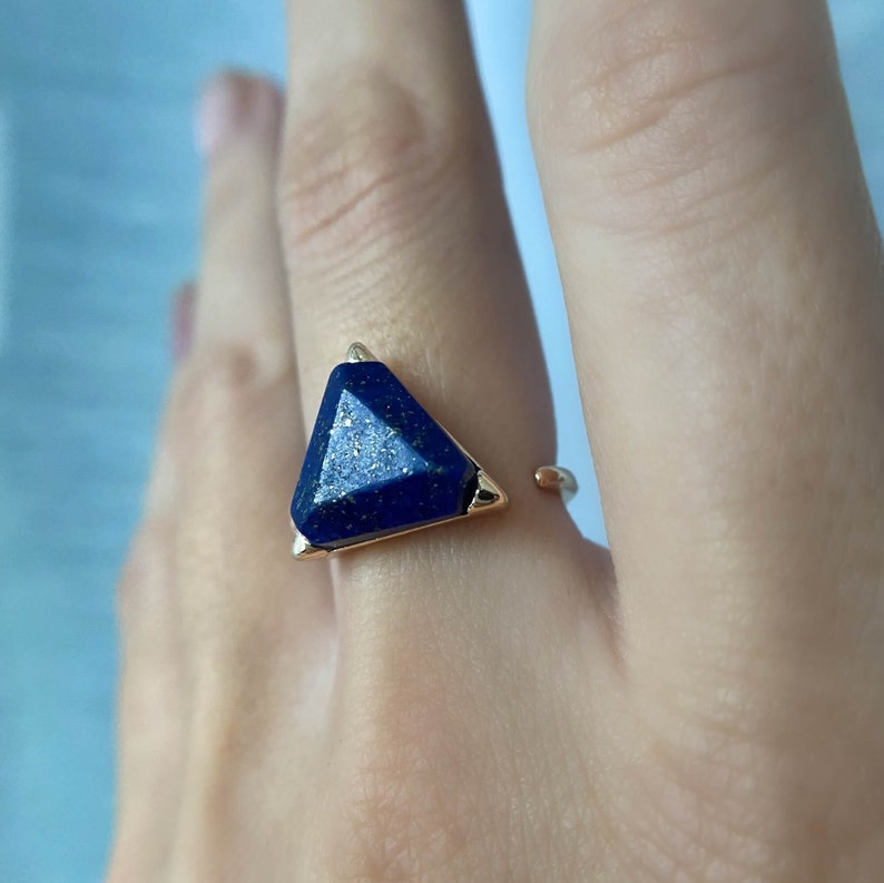 Lapis Lazuli Ring  Authentic Blue Lapis Lazuli Gemstone Ring image 2