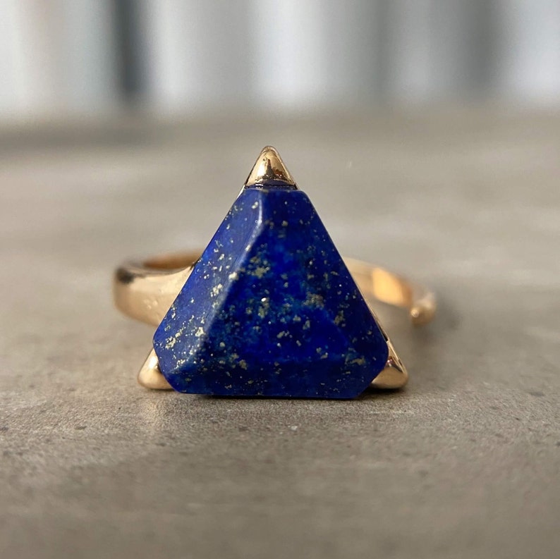 Lapis Lazuli Ring  Authentic Blue Lapis Lazuli Gemstone Ring image 4