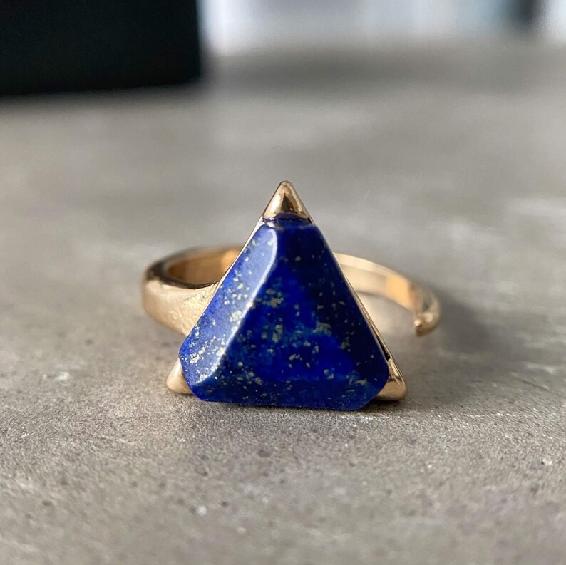 Lapis Lazuli Ring  Authentic Blue Lapis Lazuli Gemstone Ring image 7