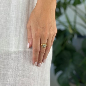 Dalmatian Jasper Ring 18k by ASANA Dalmatian Jasper Gemstone Ring Gold  for Women Genuine Dalmatian Jasper Crystal - Meaningful Jewelry