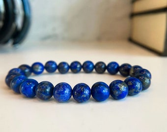 Noble Lapiz Lazuli Bracelet Authentic Blue Gemstone Bracelet by ASANA - AAA Grade Lapis Lazuli Crystal Bracelet Healing Bracelet Mens Womens