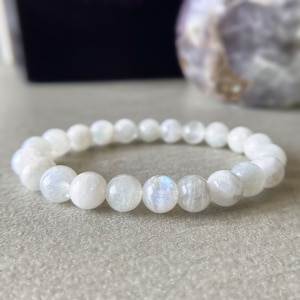 Gemstone Bracelet Moonstone Bracelet for Women by ASANA - AAA Grade Natural Moonstone Crystal Bracelet for New Beginnings, Clarity, Wisdom