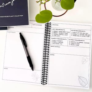 Plant Tracker, Plant Journal, Plant Care Journal, House Plant Diary, Houseplant Notebook, Spiral Bound