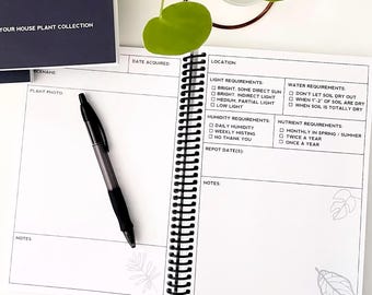 Plant Tracker, Plant Journal, Plant Care Journal, House Plant Diary, Houseplant Notebook, Spiral Bound