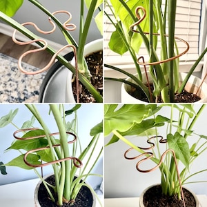 Decorative Plant Stakes, Copper Plant Supports, Modern Plant Sticks, Houseplant Supports, Plant Lover Gift, Gardening Stakes, 3 Designs
