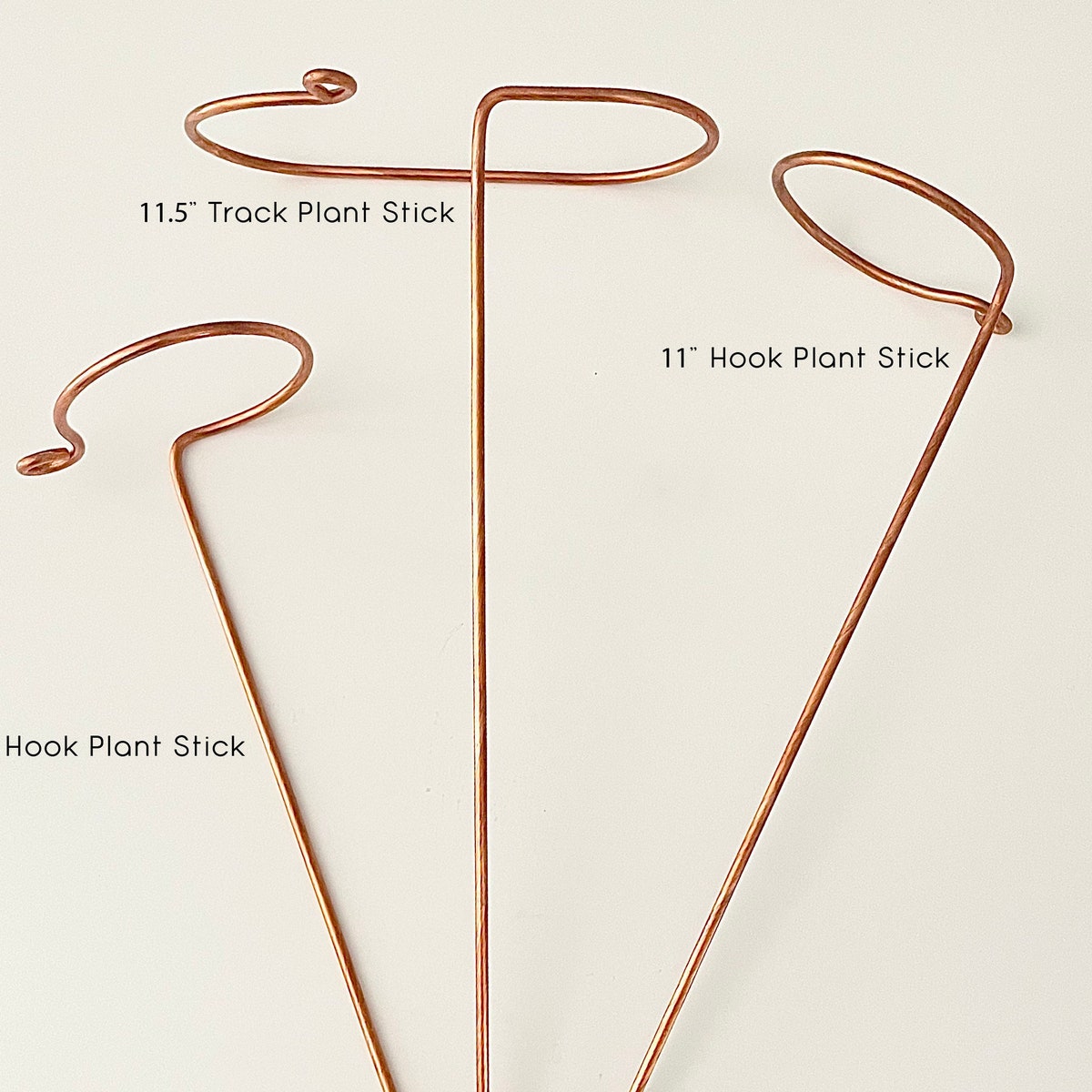Standard Set of 3 Copper Track & Hook Plant Sticks - Etsy