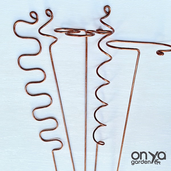 Estacas de cobre extragrandes para plantas, de 61 cm o 91 cm, soportes para plantas grandes de interior, múltiples opciones de diseño