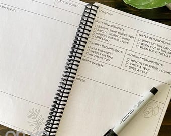 Plant Journal, Garden Journal, Plant Diary, Plant Tracker Book, Plant Care Notebook, Spiral Bound, Plant Lover Gifts