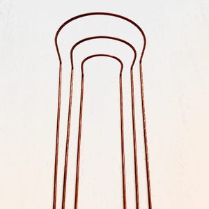 Copper Crescent Plant Stake, Garden Plant Supports, Half Hoop Plant Stand, Leaning Plant Support, 3 Sizes image 7