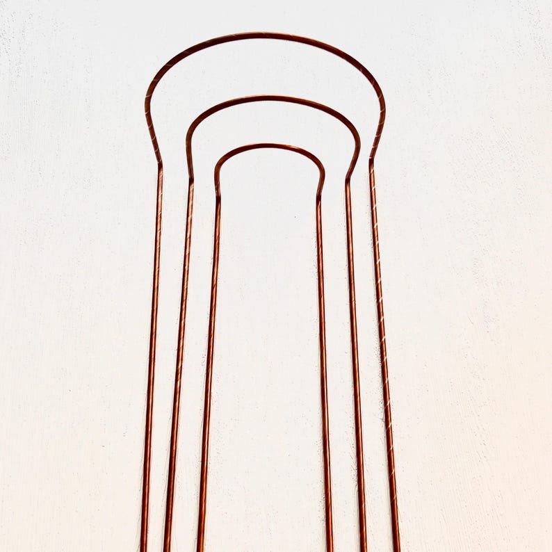 Copper Crescent Plant Stake, Garden Plant Supports, Half Hoop Plant Stand, Leaning Plant Support, 3 Sizes image 7