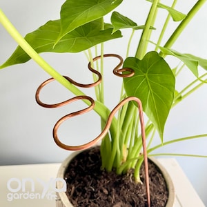 Splash Plant Support Stake, Decorative Copper Plant Pot Stake, Outdoor Garden Decor, Indoor Houseplant Stake, Stem Supporters, Gardener Gift
