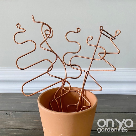 Copper Spiral Plant Sticks, Spiral Plant Stakes, Stem Supporters