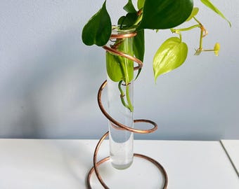 Plant Propagation, Twirl Propagation Station, Copper Propagation Stand, Plant Cutting Holder, Propagation Tube Holder