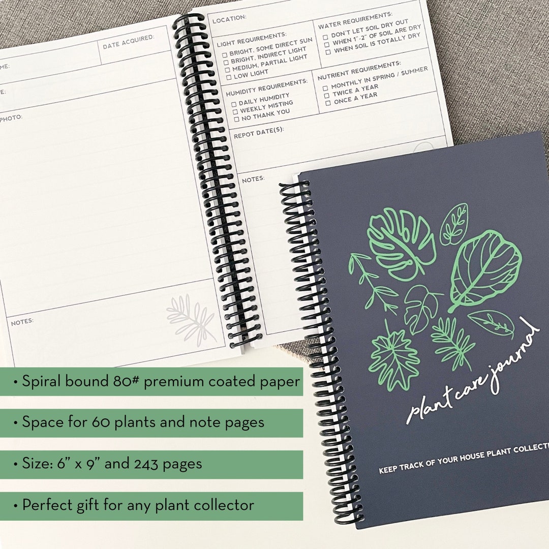 Plant Care Journal, Plant Tracker Notebook, Garden Journal, Houseplant