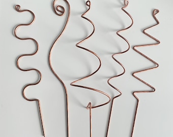 Copper Plant Stick, Houseplant Stakes, Copper Plant Trellis, Modern Plant Decor, Multiple Design Options
