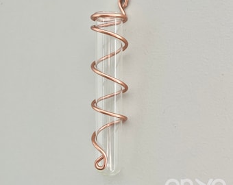 Copper Spiral Propagation Hanger, Propagation Station for Plant Cuttings, Plant Propagation, Hanging Glass Bud Vase