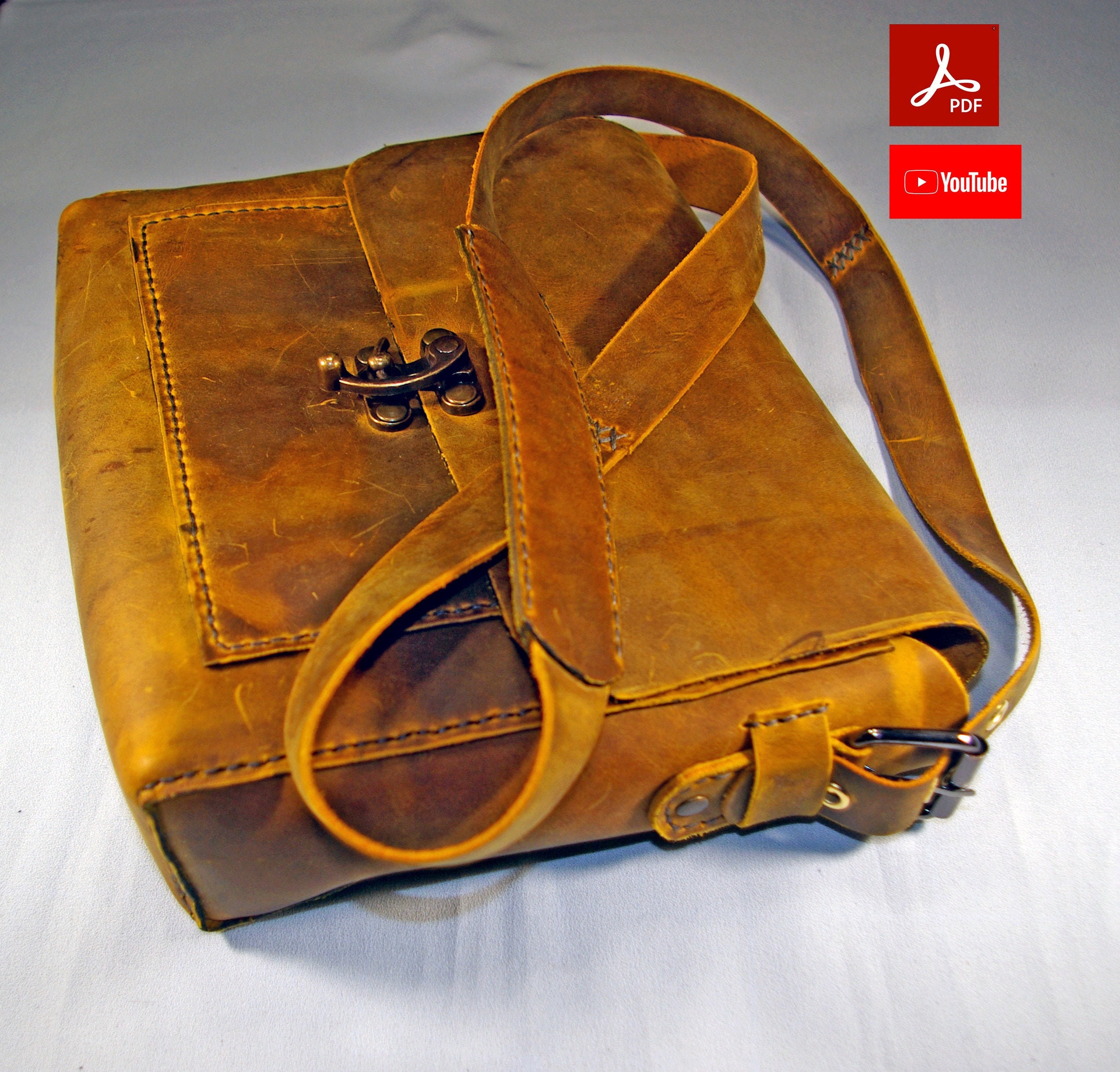 DIY Leather Shoulder Bag Leather Purse Pattern Bushcraft Etsy