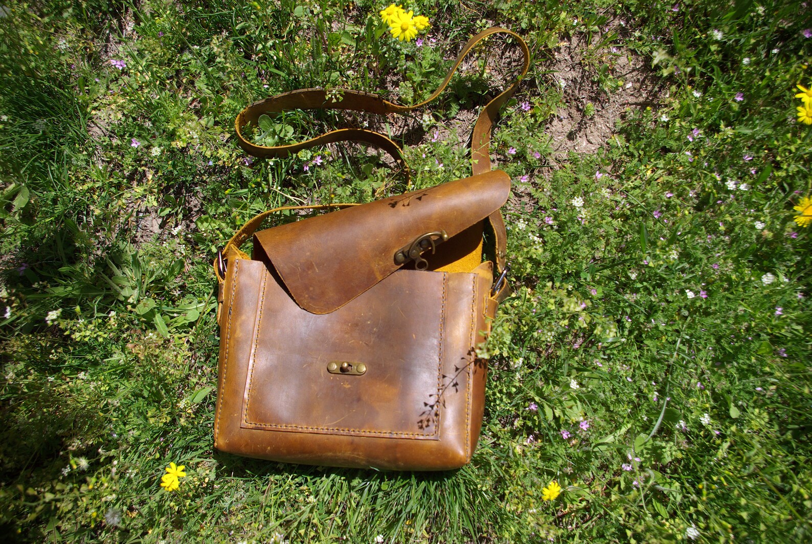 DIY Leather Shoulder Bag Leather Purse Pattern Bushcraft Etsy