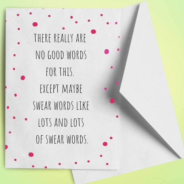 Funny Cancer Card, Encouraging Cancer Card, Funny Chemo, Sympathy, There are No Good Words Card, Card for Cancer,  Support, ONLY SWEAR WORDS