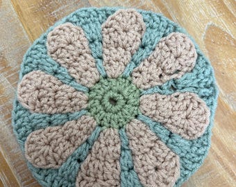 Handmade Crochet Flower Trivet / Potholder