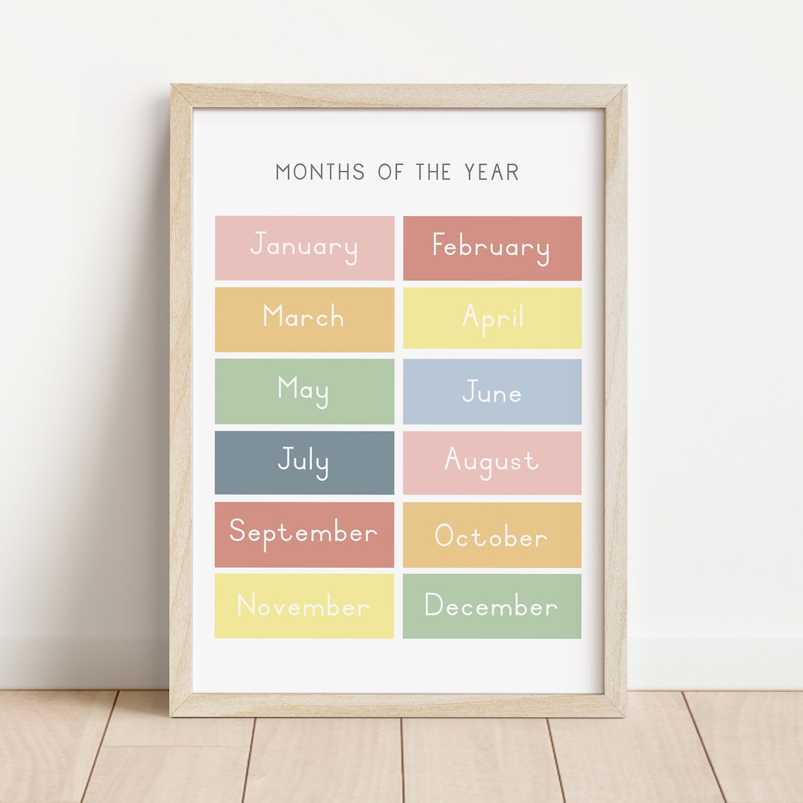 Rainbow Months of the Year Poster, Classroom Decor, Educational Print ...