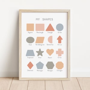 Calm Shapes Poster, Classroom Decor, Educational Print, Montessori Poster, Homeschool Posters, DIGITAL DOWNLOAD