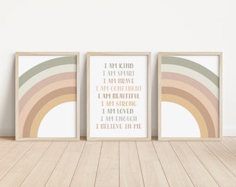 Calm Affirmations Poster, Classroom Decor, Printable Wall Art, Kids Room Decor, Homeschool Posters, Kids Affirmations, DIGITAL DOWNLOAD