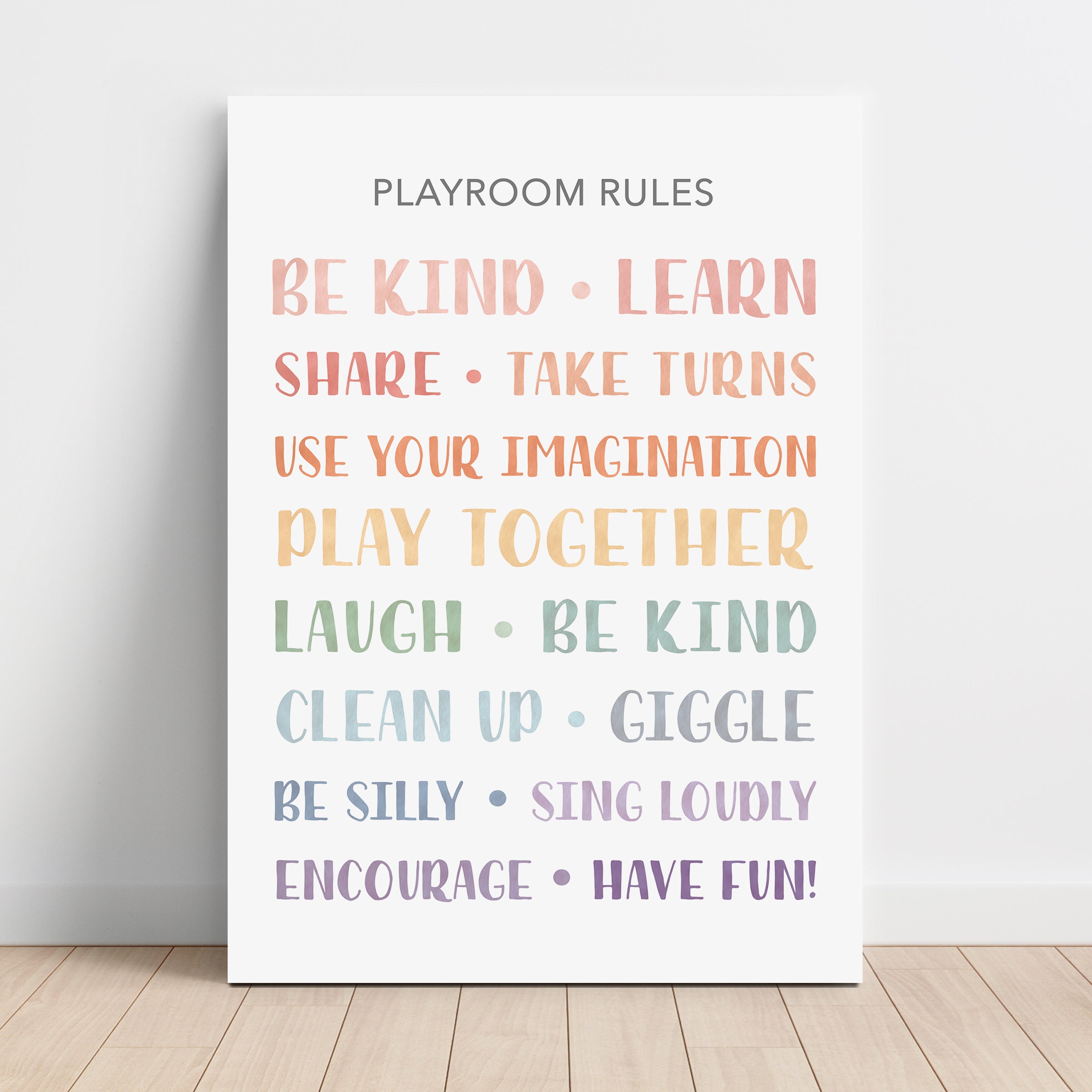 Playroom Rules, Playroom Poster, Kids Wall Decor, Educational Wall Art ...