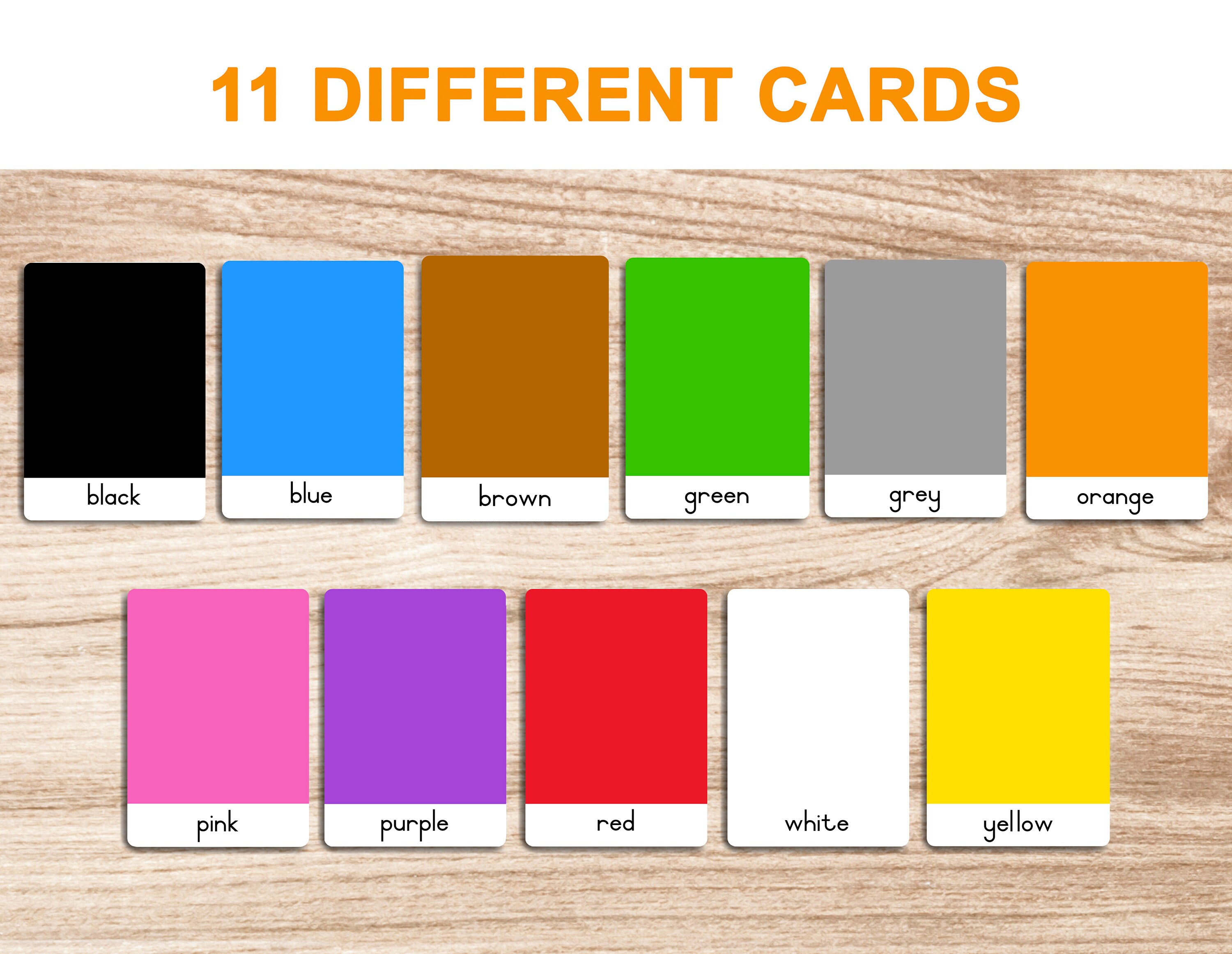 Colours • Printable Flash Cards • 3 Part Cards • Montessori Cards ...