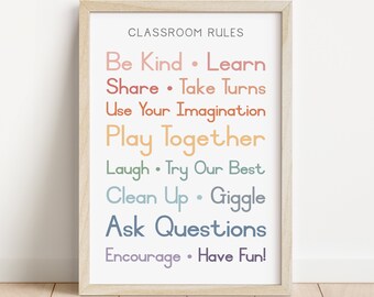 Classroom Rules Poster, Classroom Rules, Classroom Decor, Montessori Poster, Preschool Classroom Decor, Homeschool Poster DIGITAL DOWNLOAD