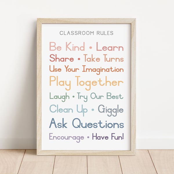 Classroom Rules Poster, Classroom Rules, Classroom Decor, Montessori Poster, Preschool Classroom Decor, Homeschool Poster DIGITAL DOWNLOAD