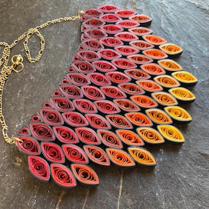 Fawkes Quilled Paper Bib Statement Necklace