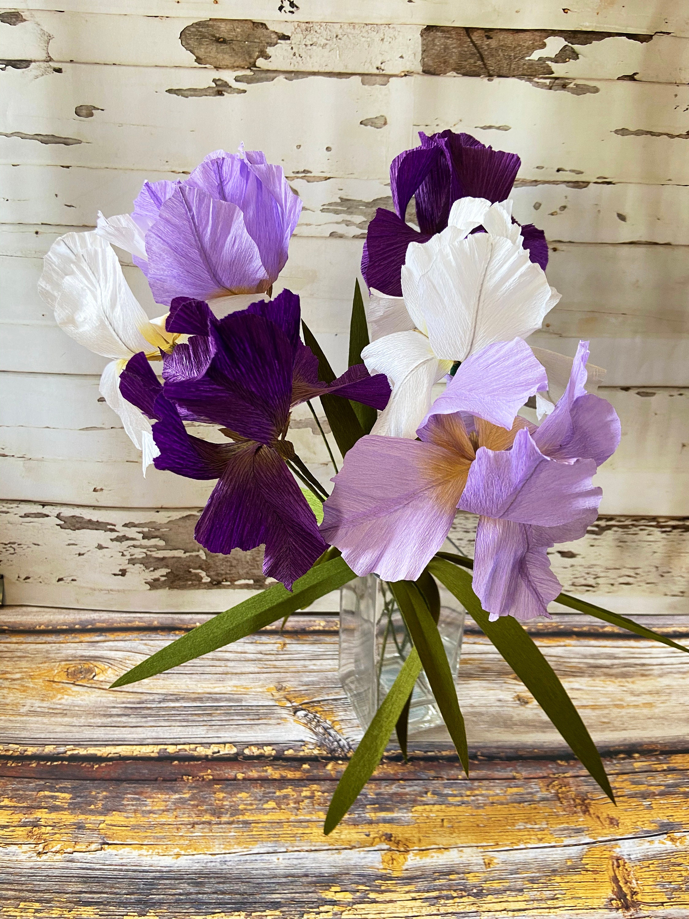 Dutch Iris Crepe Paper Flower Centerpiece Arrangement & Decoration for Sale  Buffalo — PAPERCRAFT MIRACLES LLC