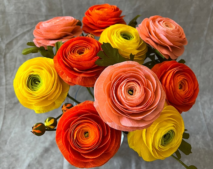Crepe Paper Ranunculus Etsy