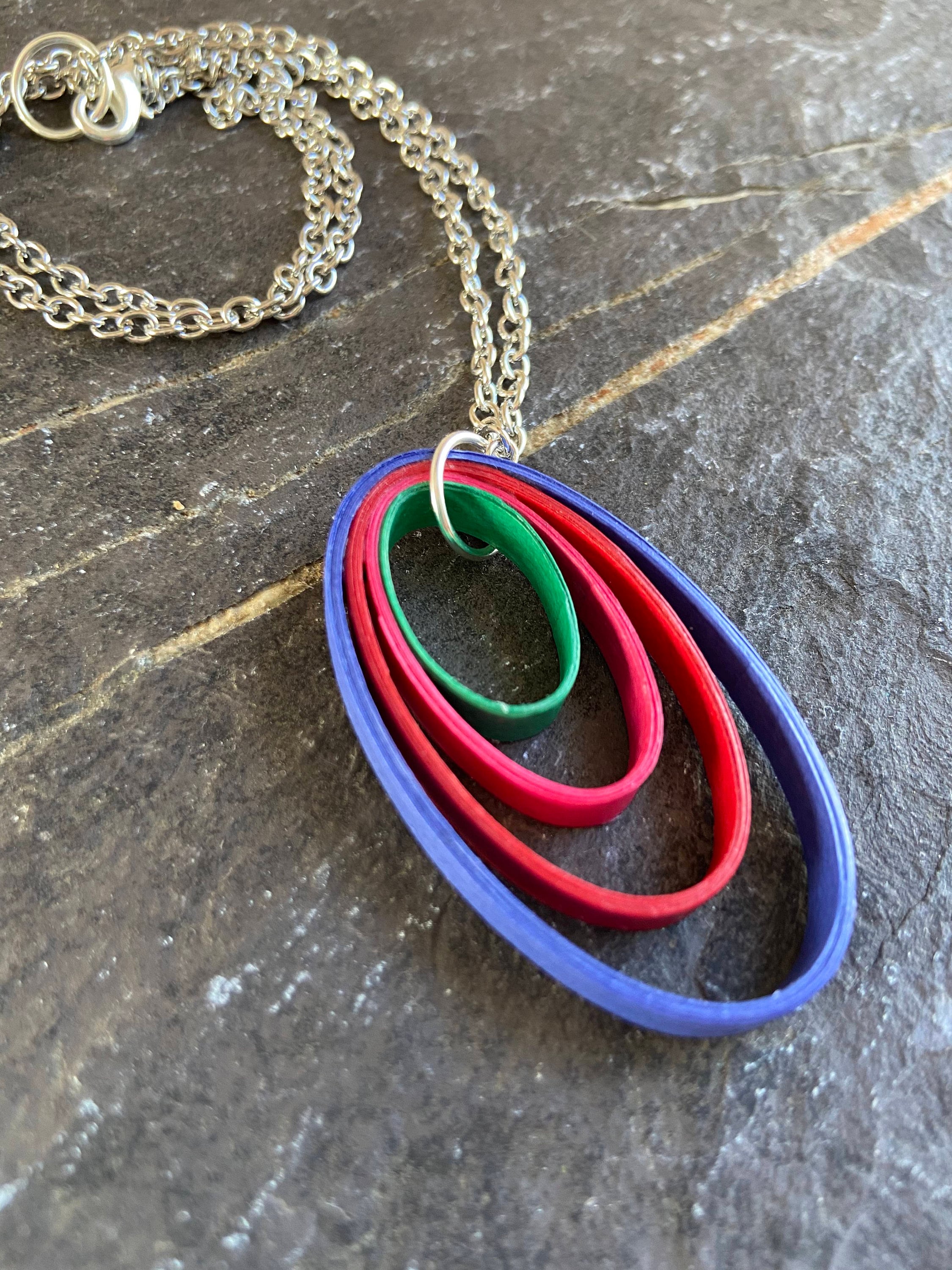 Tulip Concentric Oval Quilled Earring and Necklace Set Etsy