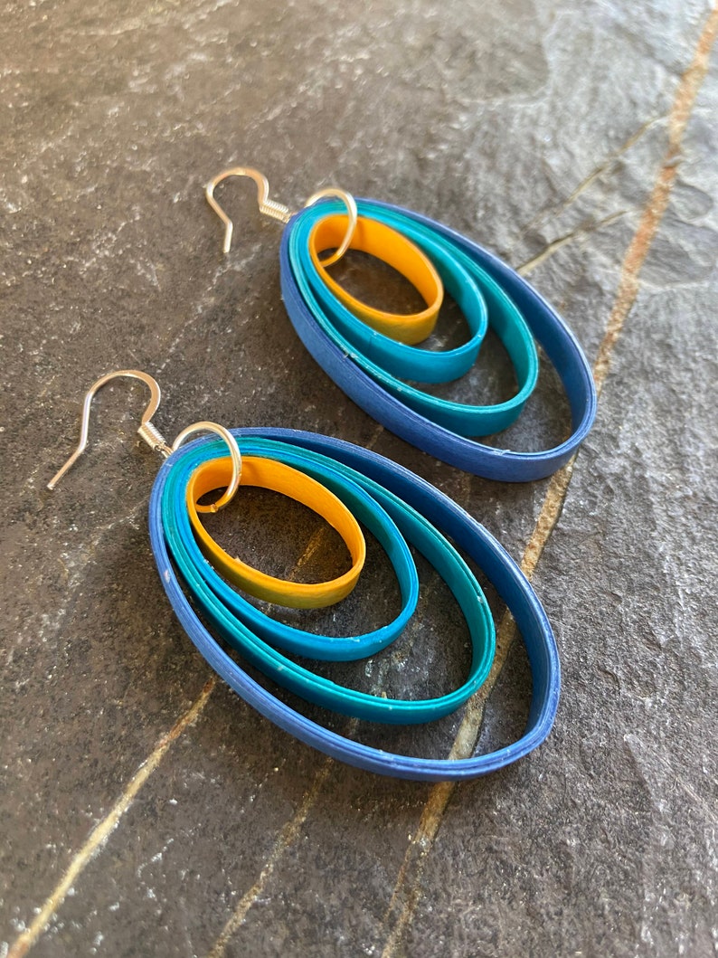 Macaw Concentric Oval Quilled Earring and Necklace Set Etsy
