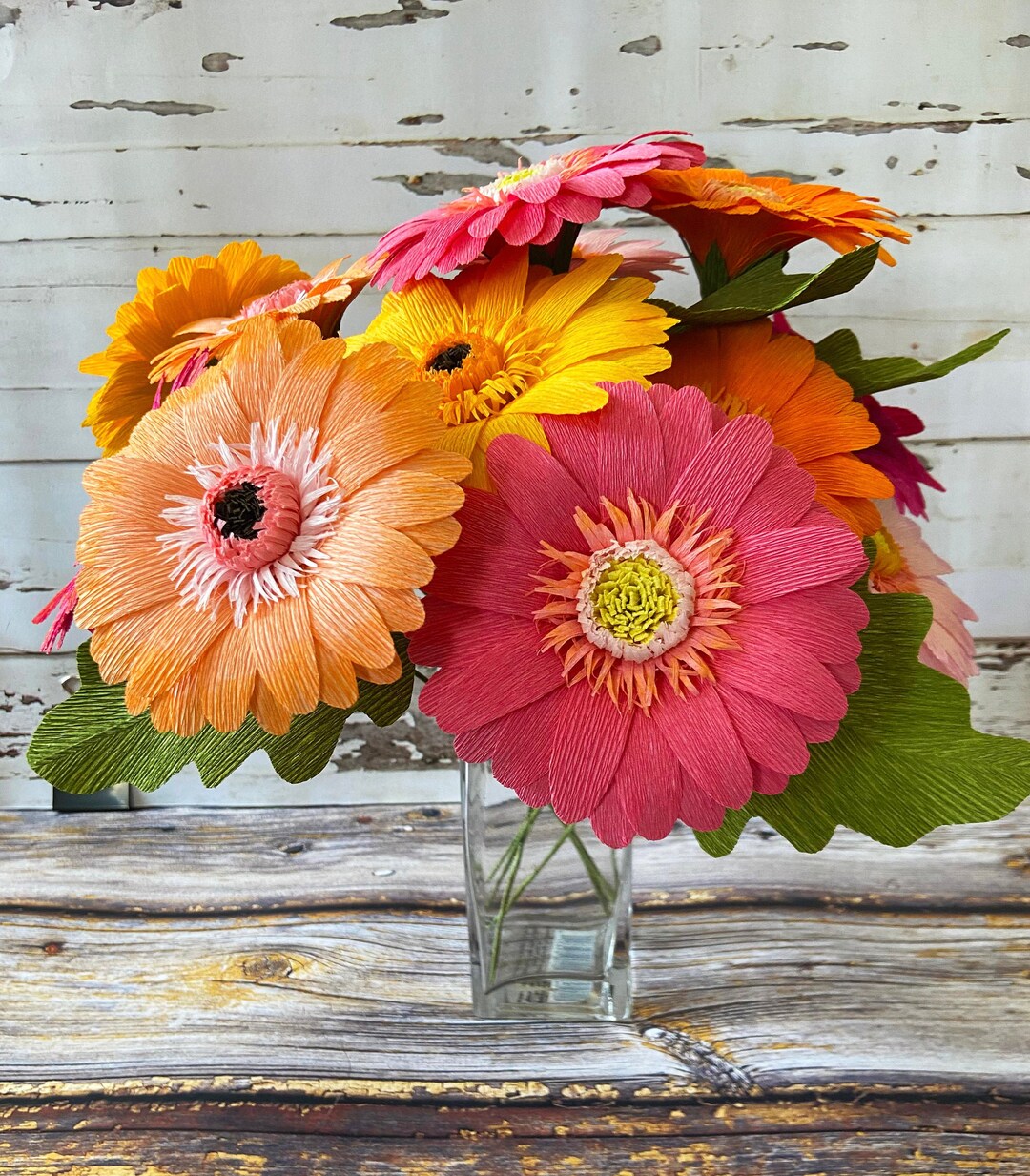 Crepe Paper Gerbera Daisy Etsy