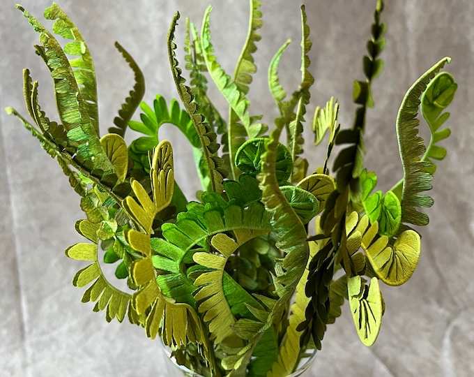 Fern and Fiddlehead Crepe Paper Foliage Bundle Etsy