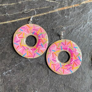 Strawberry Sprinkle Donut Earrings