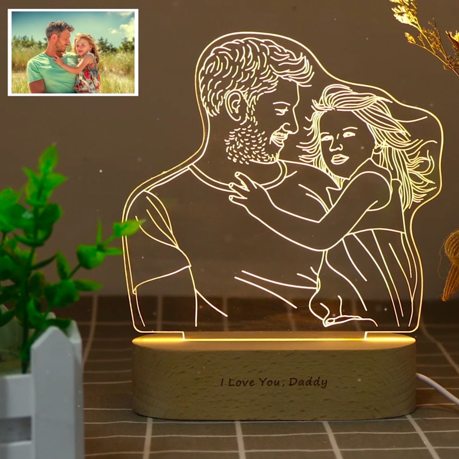 Custom Photo Lamp Personalized Photo Night Light Birthday Etsy