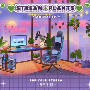 p l a n t s // Cozy Green Gamer Aesthetic : "Stream + Plants" | Twitch, Room, Gamer, Sunset, Birds, Cozy