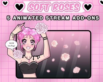 Animated Falling Roses Stream Overlay: Pink Petals (MOV Files)