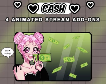 Falling Money Transparent Animated Decoration : "Cash" | Twitch, Streaming, Stream Addon, Money, Add on, Dollar Bills