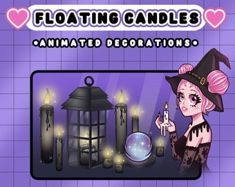 Animated Floating Candles Stream Decoration: Halloween Horror (MOV)