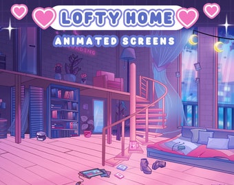 Lofty Home Animated Screens: Gamer Room, Loading, Paused (MP4/PNG)