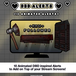 DBD Animated Alerts: &quot;Axe & Closet&quot; | New Sub, Donation, Cheer, Follower | Creepy, Horror, Scary, Game, Survivor