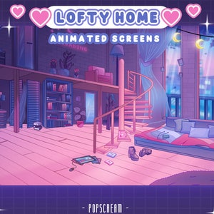Chill Animated Screens : "Lofty Home" | Loading, Paused, Offline | Aesthetic, Room, Windows, Bed, Gamer, Comfy