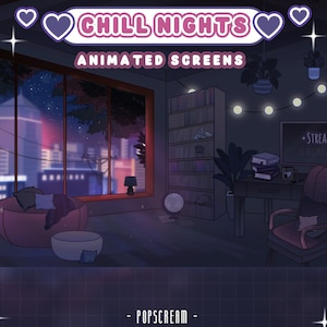 Aesthetic Animated Screens : "Chill Nights" | Loading, Paused, Offline | Aesthetic, Desk, Sunset, City, Lamp, Desk, Plants, Succulents