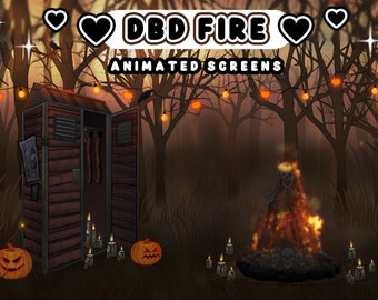 DBD Creepy Animated Screens : "Dead Fire" | Loading, Paused, Offline | Creepy, Halloween, Skulls, Fire, Totems, Candles, Lights, Trees